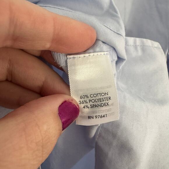 J.Jill Light Blue Long Sleeve Button Down Top Size Large Spandex Blend - Picture 5 of 6